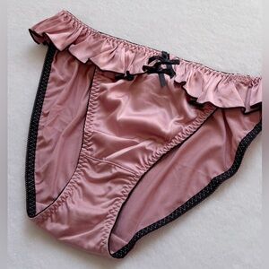 US-M, L/JP-3L  Japanese Brand Cute Double Satin Bow Ruffle String Bikini Panties